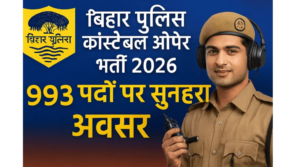 बिहार पुलिस कांस्टेबल ऑपरेटर भर्ती 2026: 993 पदों पर सुनहरा अवसर